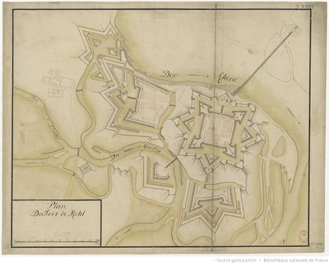 Plan du fort de Kehl, 1760, [s.n.], gallica.bnf.fr/ Bibliothèque nationale de France.