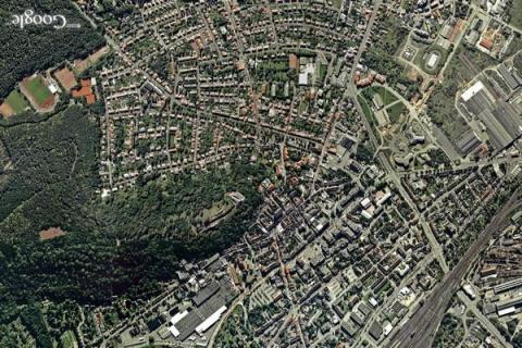 Vue aérienne d’Homburg, GoogleEarth.