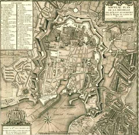 La Rochelle, plan de 1773 environ, Krigsarkivet, Stockholm.