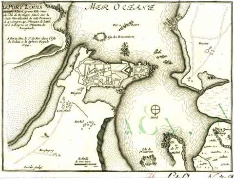 Port-Louis, plan de 1694, Krigsarkivet, Stockholm.