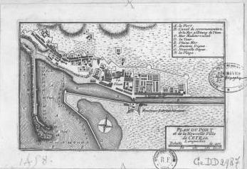 Sète, plan de 1764, gallica.bnf.fr / Bibliothèque nationale de France.