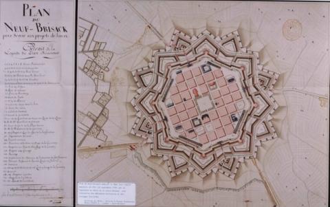Neuf-Brisach, plan de 1799, Musée Vauban, Neuf-Brisach, crédits: studio A.Linder.