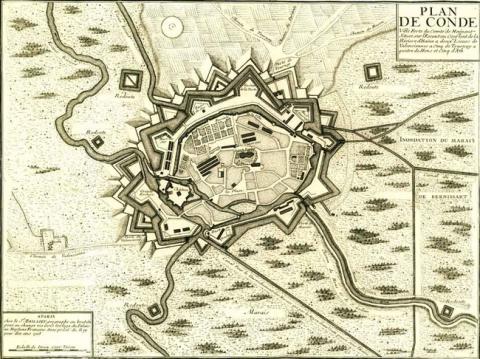 Condé-sur-l’Escaut, plan de 1704, Krigsarkivet, Stockholm.