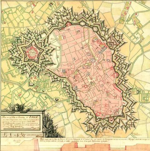 Lille, plan de 1737, Krigsarkivet, Stockholm.