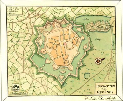 Le Quesnoy, plan de 1690-1692 environ, Krigsarkivet, Stockholm.