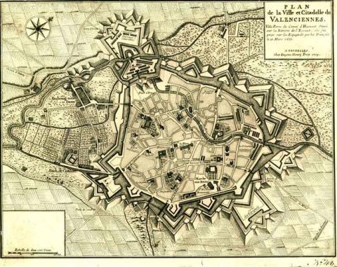 Valenciennes, plan de 1709, Krigsarkivet, Stockholm.