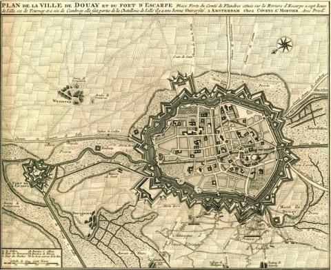 La ville de Douai et le fort d’escarpe, plan non daté, Krigsarkivet, Stockholm.