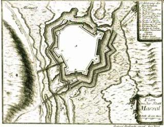 Marsal, plan de 1710, Krigsarkivet, Stockholm.