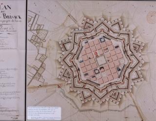 Neuf-Brisach, plan de 1799, Musée Vauban, Neuf-Brisach, crédits: studio A.Linder.