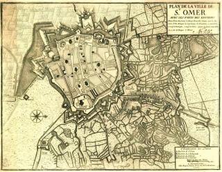 Saint-Omer, plan de 1710, Krigsarkivet, Stockholm.